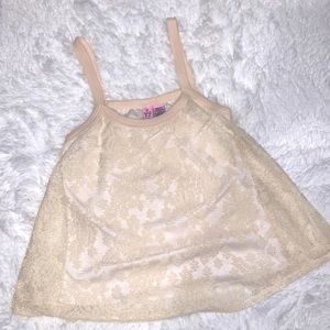 Bohemian lacey tank top ~ Light beige